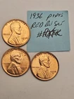 wheat penny 1936-P,1936-D,1936-S RED BU SET 1936,1936D,1936S UNC LINCOLN CENT #4