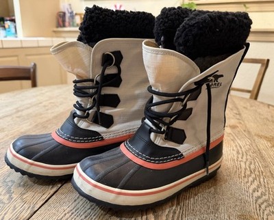 SOREL Winter Carnival Waterproof Snow Boots White Lace Up Womens 5 Rain Duck