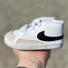 Nike Blazer Mid Baby Size 4C White Infant Soft Sole Shoe Sneaker Footwear #USED