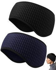 2 Pcs Winter Ear Warmers for Women Men Ear Cover Fleece Earmuff Running Headband