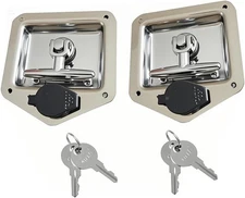 Handle Latch Door Tool Box Lock Replacement with Keys Gasket Stainless Steel T-H