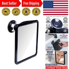 Sleek Fogless Shower Mirror  8''x7'' Dual Anti-Fog Design with Superior Suction