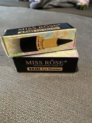Miss Rose Kajal Eye Shimmer Black Eyeliner Cream, Waterproof, Long Lasting