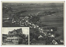 D1604/ Berg bei Ehingen Gasthof u. Brauerei z. Adler   AK Luftbild  ca.1935