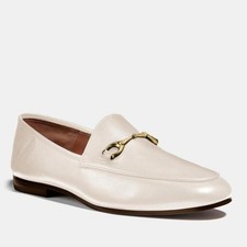 NWOB Coach Womens Loafers 5 Chalk White Horsebit Quiet Luxury Leather 411