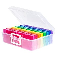 Transparent 4" x 6" Photo Cases and Clear Craft Keeper with multicolored