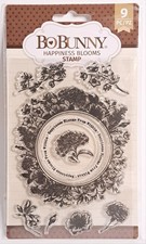 Bo Bunny Happiness Blooms Stamp 9 PC/PZ NIP