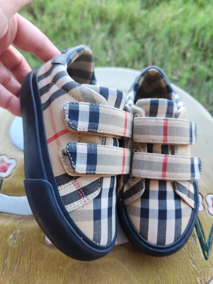 Burberry Markham Check Grip-strap Sneaker Toddler 8C - Image 2 of 4