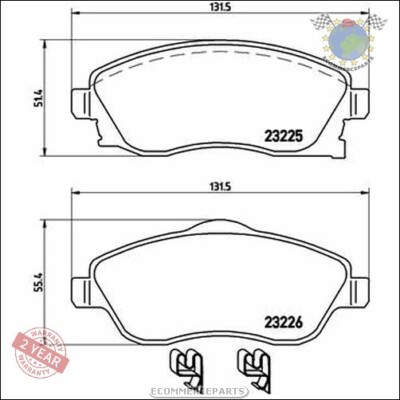 Kit Bremsbeläge Brembo Vorderachse für OPEL MERIVA A CORSA C TIGRA COMBO