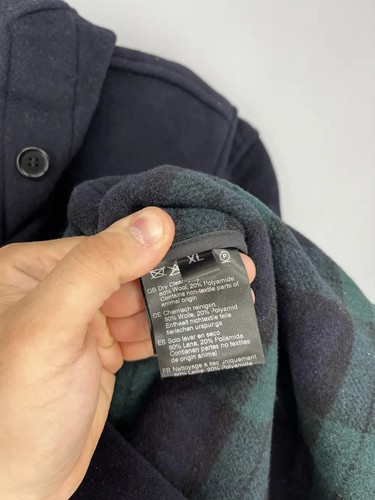 Gloverall Duffel Coat XL Wool Navy Blue Made in England Vintage Toggle Jacket - Picture 10 of 11