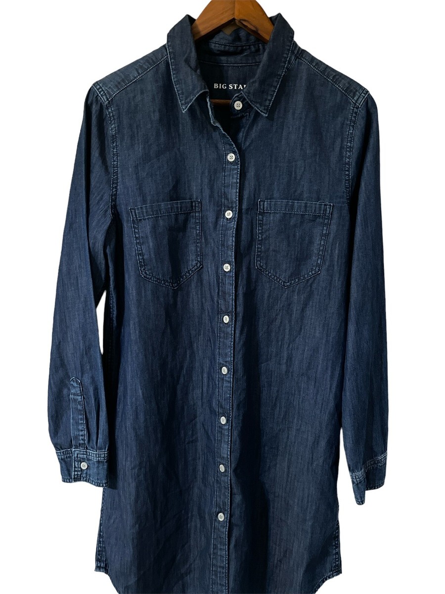 Denim Shirt Plus Size Oversized Button Down Shirt Denim Maxi Dress