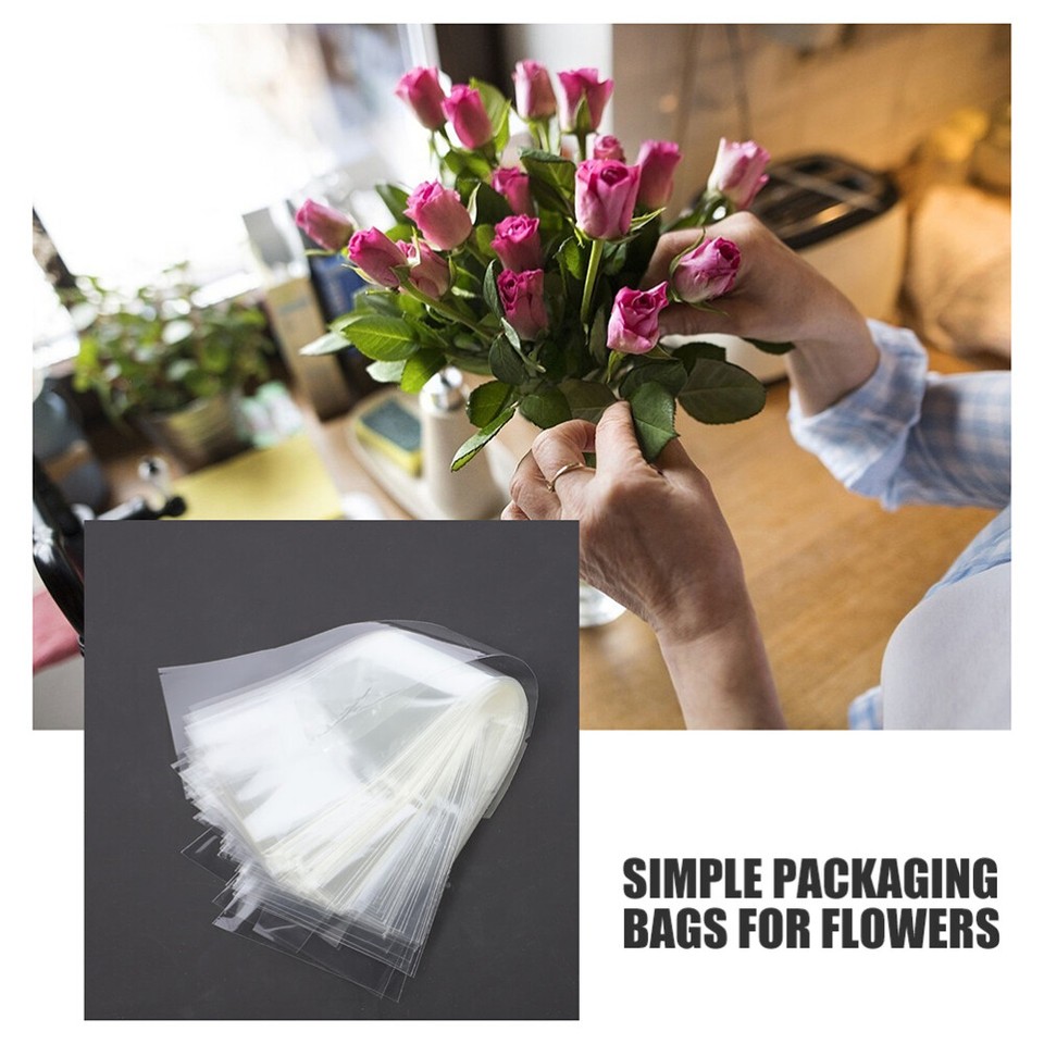 50 Pcs Clear Floral Sleeves Flower Water Tubes for Bouquet Packaging