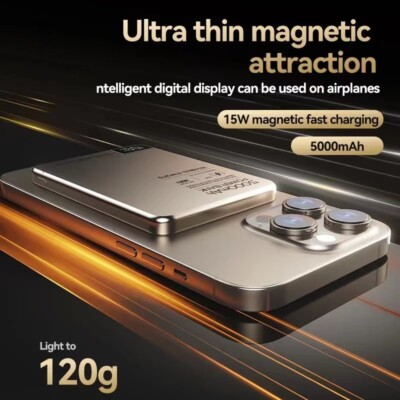 5000/10000mAh Power Bank Magnetic Wireless PD20W Fast Charging External Battery