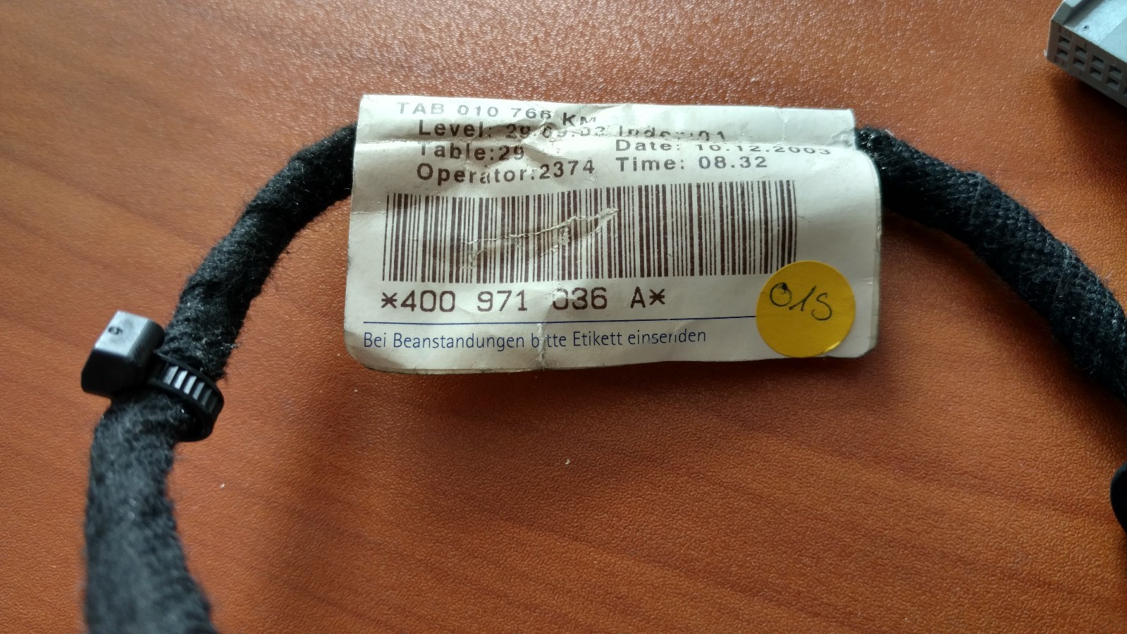 LAMBORGHINI GALLARDO RIGHT SIDE PASSENGER SIDE DOOR WIRE HARNESS OEM 400971036A