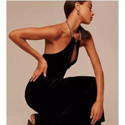 Veronica Beard Josette Velvet Chain Halter Maxi Gown Dress Sz 6 NWt 798 |  eBay