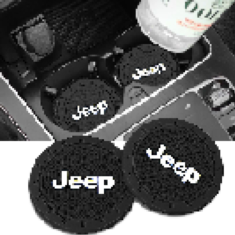 Car Cup Holder Universal Non-Slip Coaster Silicone Waterproof Pad for JEEP Logo