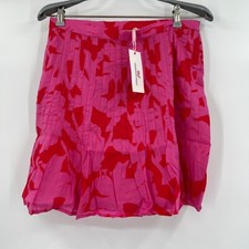 Vineyard Vines Women's Pink Cuckoo Tropical Floral Pintuck Mini Skirt sz 2 NWT