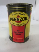 VINTAGE ADVERTISING  PENNZOIL  1 LB GREASE AUTO OIL PETROLIANA EMPTY  965-B