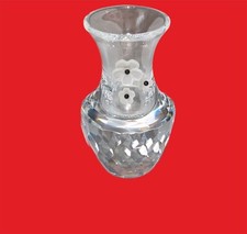 SWAROVSKI CRYSTAL Signed Swan Symbol SMALL COLLECTIBLE FROSTED FLOWER VASE