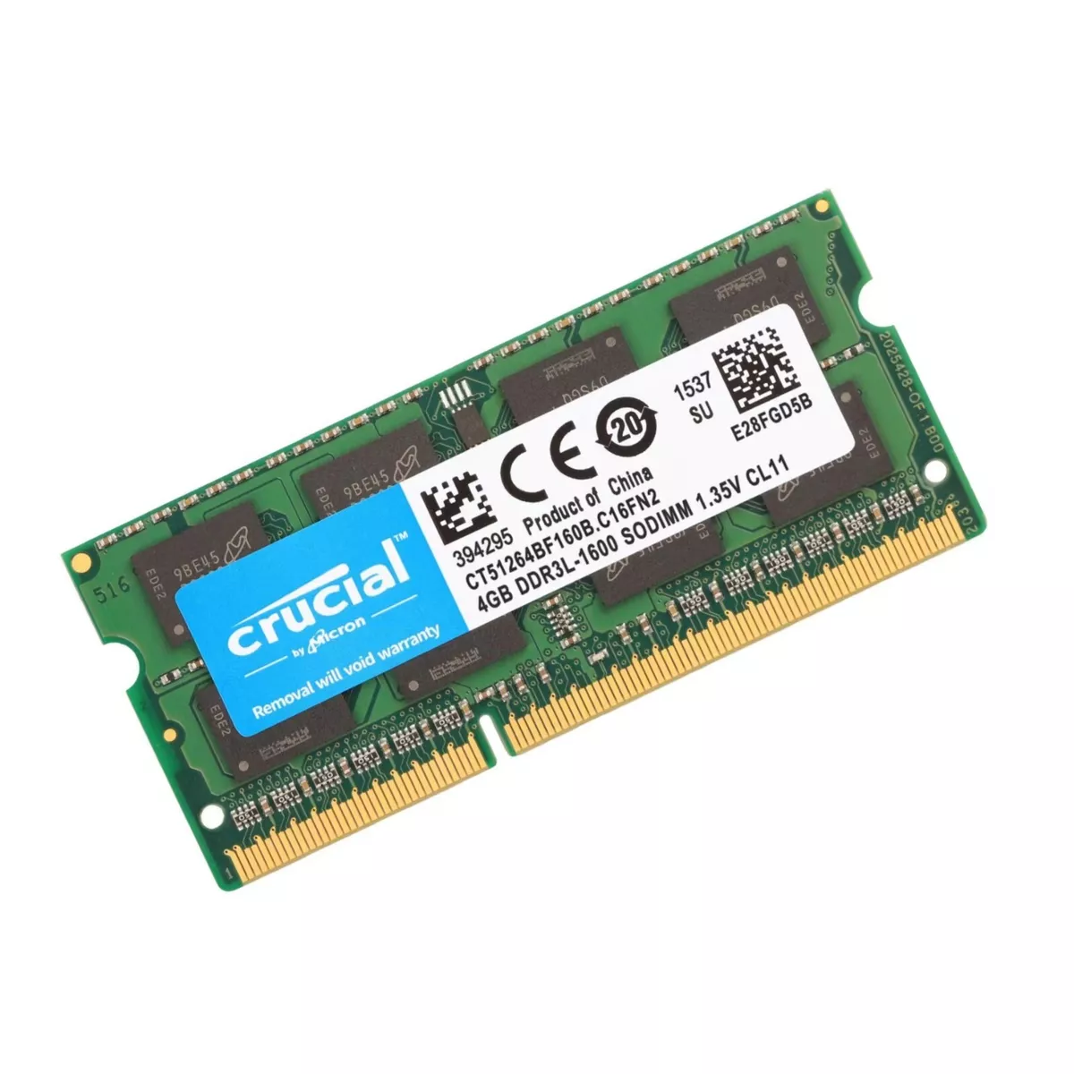 Crucial 4GB DDR3L 1600Mhz (PC3L-12800) 1.35V SODIMM Memory Ram  CT51264BF160B