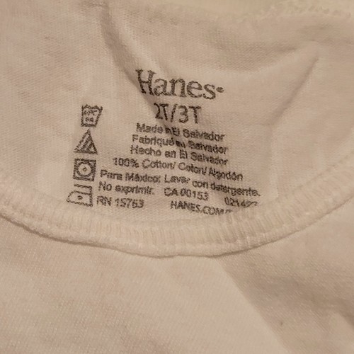 2T-3T Hanes Girls Shirts Tops 2 Shirts Purple And White - Picture 3 of 5