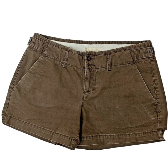 Gap Favorite Chino Flap Pocket Shorts Women's Distressed Brown Size 6