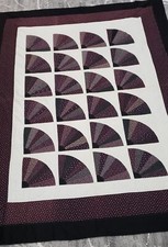 1983 Decor Quilt Grandmother Fan 74"x96" vintage handmade