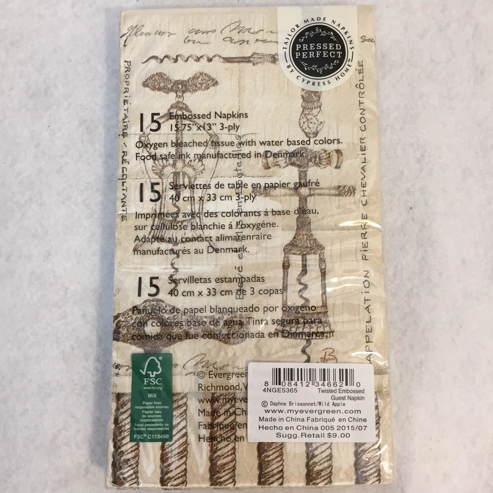  Cypress Home Twisted Corkscrew Embossed Guest Towels Buffet Napkins 15 Count - Image 3 of 4