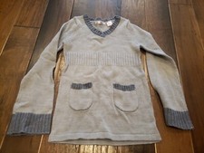 Girls Gray Long Sweater Size 14