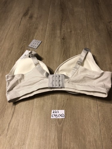 MODENGYUNMA Size XLarge/42 Gray White Stripe Bra, NWT #221 - Picture 4 of 7