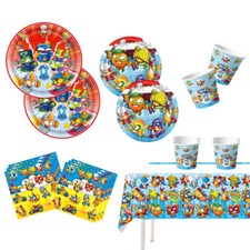 Superthings Birthday Decor Party Supplies Set Plates Cups Tablecloth Napkins