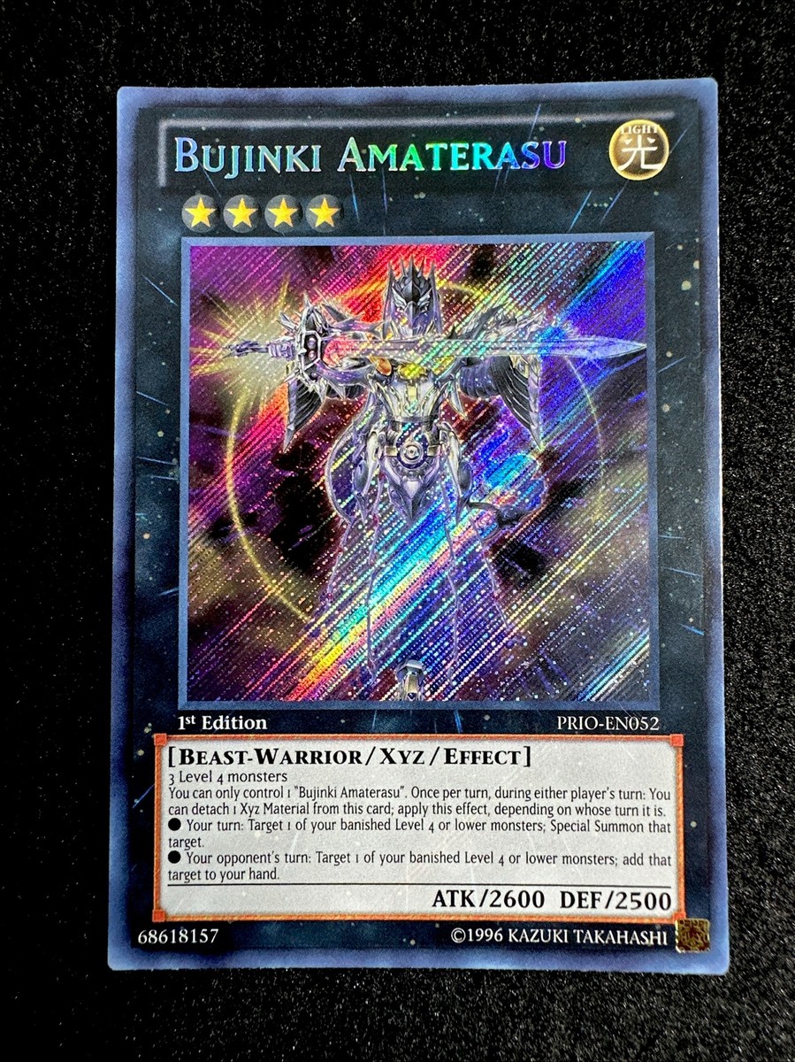 🔥 YUGIOH • BUJINKI AMATERASU • SECRET RARE • PRIO-EN052 • 1st EDITION • NM  🔥