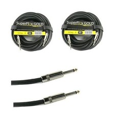  2 50' ft Speaker Cable 1/4" to 1/4" Premium Connectors Gold Contacts 16 Gauge