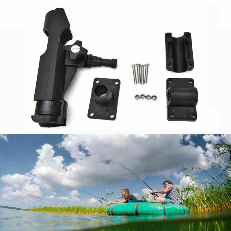 2PC For Kayak Boat Fishing Pole Rod Holder Tackle Kit Adjustable Side Rail Mount - Image 3 of 4