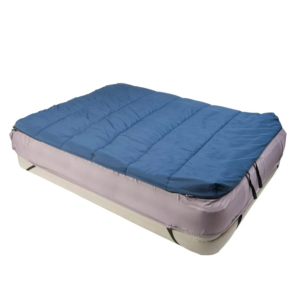 Saco de dormir individual rectangular Ozark Trail 50 grados convertible cubierta de cama de aire Queen Foto 4 de 4