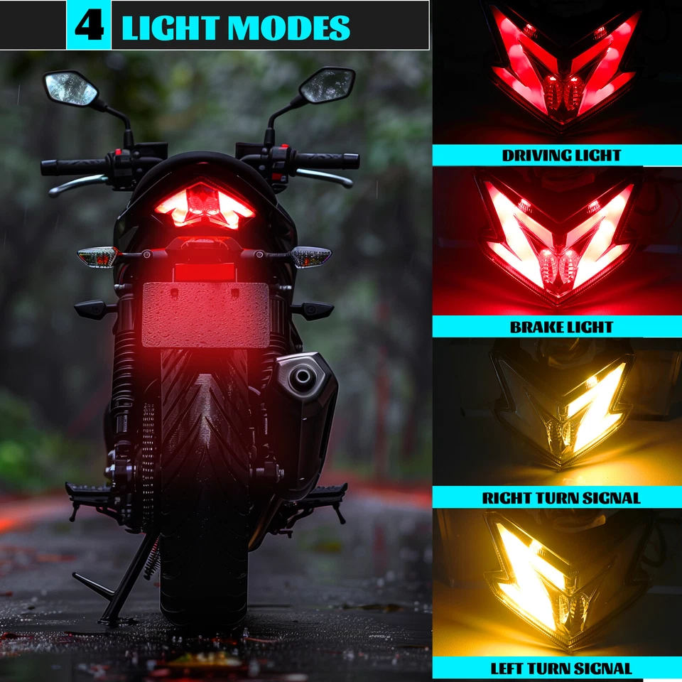 LED Integrated Tail Light Turn Signal For Kawasaki NINJA ZX6R 636 Z800 2013-2016 - Imagem 3 de 4