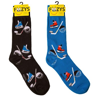 Hockey Sticks Game NHL Goalie Puck Ice Skating Rink 2 Pairs Men's Foozys Socks