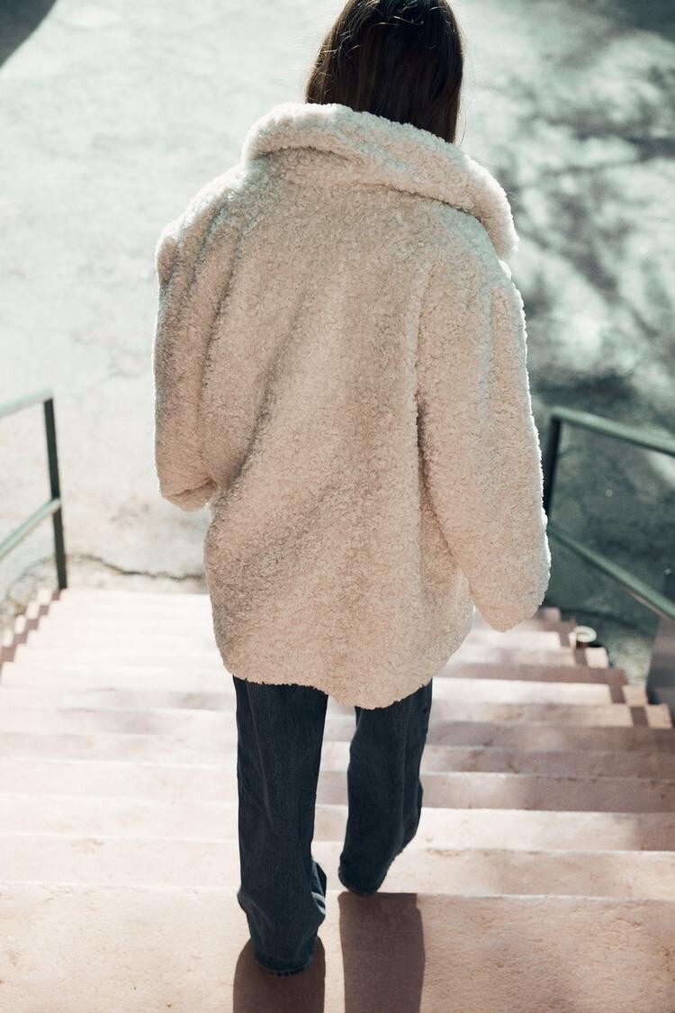 NWT ZARA FAUX FUR COAT S $109 | eBay