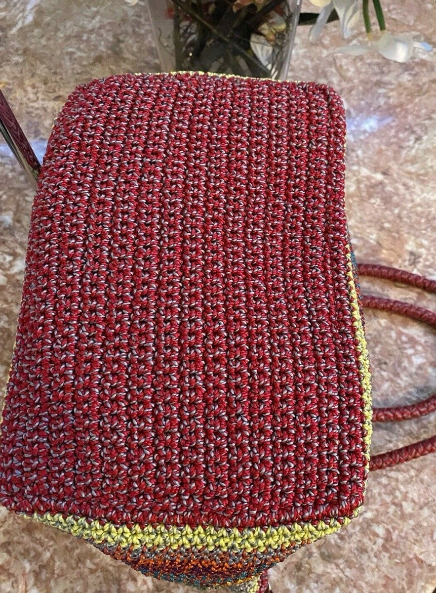 【AAKE】STRIPE KNITTING BAG The Sak Multicolor Stripe Large Crocheted Tote Shoulder Bag
