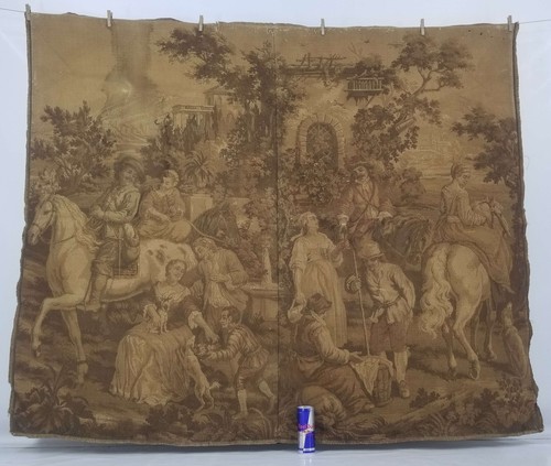 Antique French Beautiful Scene Wall Hanging Tapestry 173x144cm
