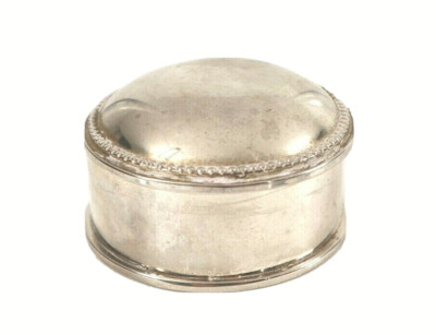 Silver Plated Trinket Jewelry Box Round Vanity Can Be Monogramed Vanity