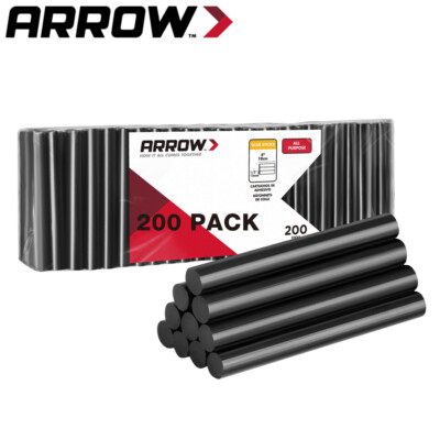 Arrow 200PC Full Size Hot Glue Stick Black Glue Gun Stick 4''x1/2'' Hot Melt Stick