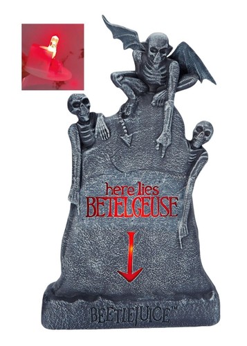1Pcs Halloween BetelGeuse/Beetle Juice LED Glowing Ghost Skull Tombstone Horror - Picture 6 of 7
