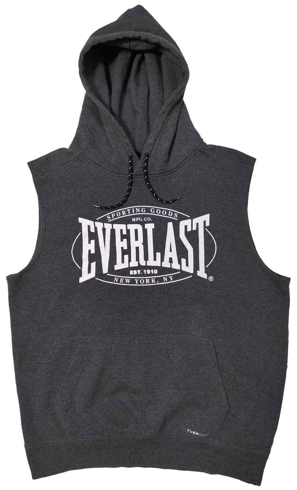 Everlast Sleeveless Hoodie Men's Gray Boxing Hoodie Size S Round Neck Cotton