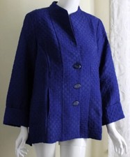 New Habitat Sz M Cobalt Textured Striking Hi-low Pocketed Art-to-wear Jacket