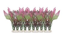 10pcs 8" Aquarium Decor Tank Decoration Artificial Plastic Plant Green Purple