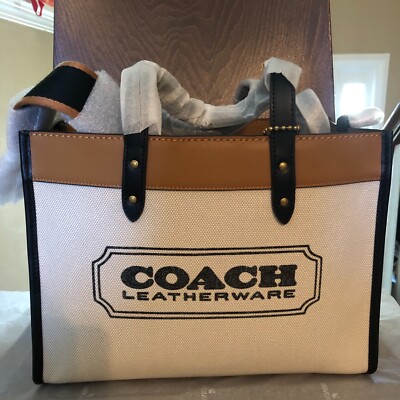 Coach FIELD TOTE 30 Canvas Leather with Coach Badge - NEW WITH TAG
