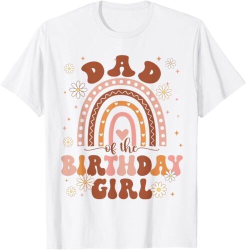 Dad And Mom Of The Birthday Girl Boho Rainbow Family Decor T-Shirt Hoodie