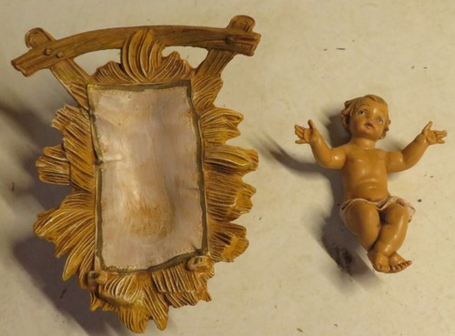 Vintage FONTANINI Roman Depose Italy 1983 Jesus Baby Manger Set Nativity Replace - Picture 7 of 15