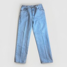Vintage Blue Stone Wash Cotton Lee MR Jeans Men 34x32 Union Made in USA Denim